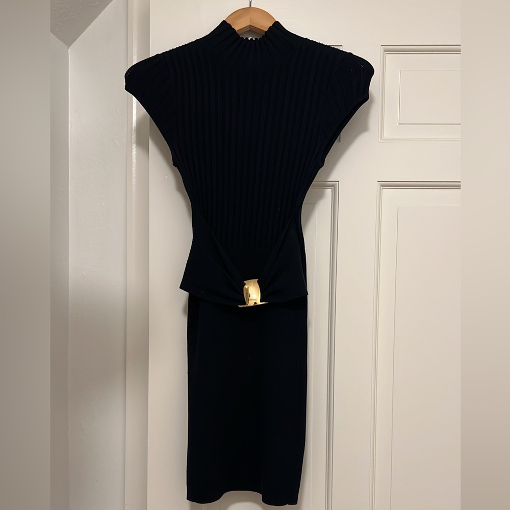 Marciano Black Knit Dress w/ Gold Waistline Hardware! Size: S!!